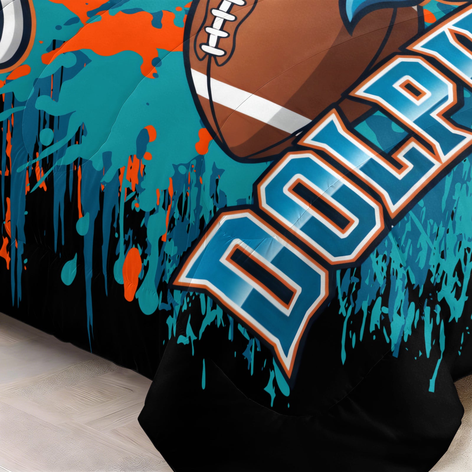 Miami Dolphins Comforter Pillowcase Sets Blanket All Season Reversible Quilted Duvet