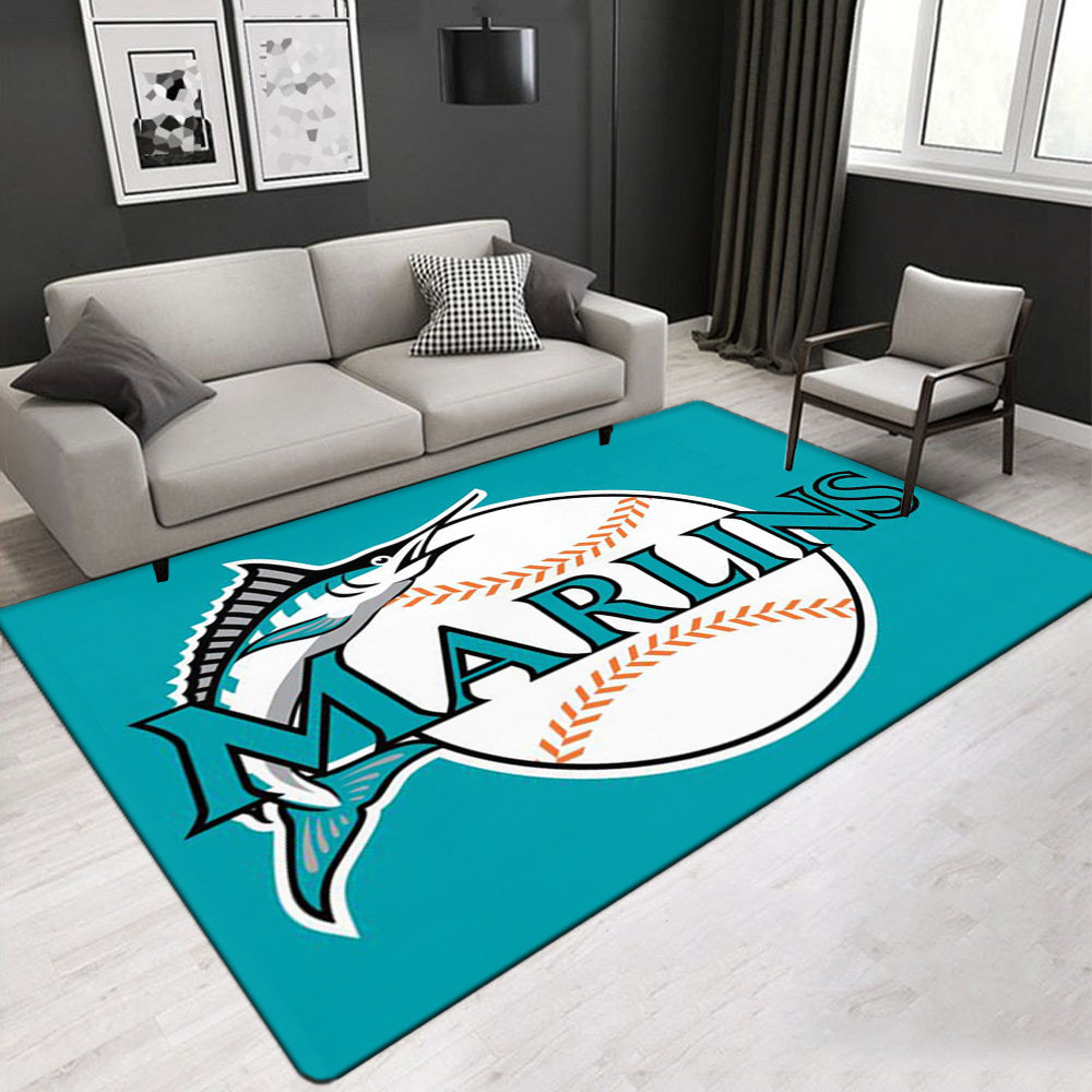 Miami Marlins Carpet Living Room Bedroom Mats Kitchen Bathroom Rugs