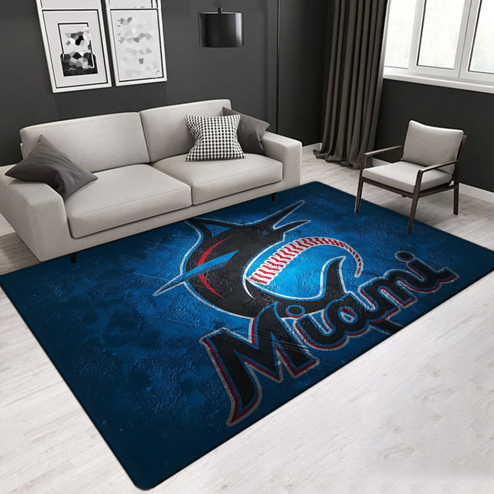 Miami Marlins Carpet Living Room Bedroom Mats Kitchen Bathroom Rugs