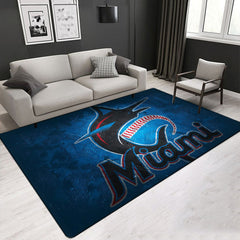 Miami Marlins Carpet Living Room Bedroom Mats Kitchen Bathroom Rugs