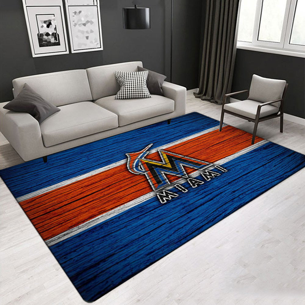 Miami Marlins Carpet Living Room Bedroom Mats Kitchen Bathroom Rugs