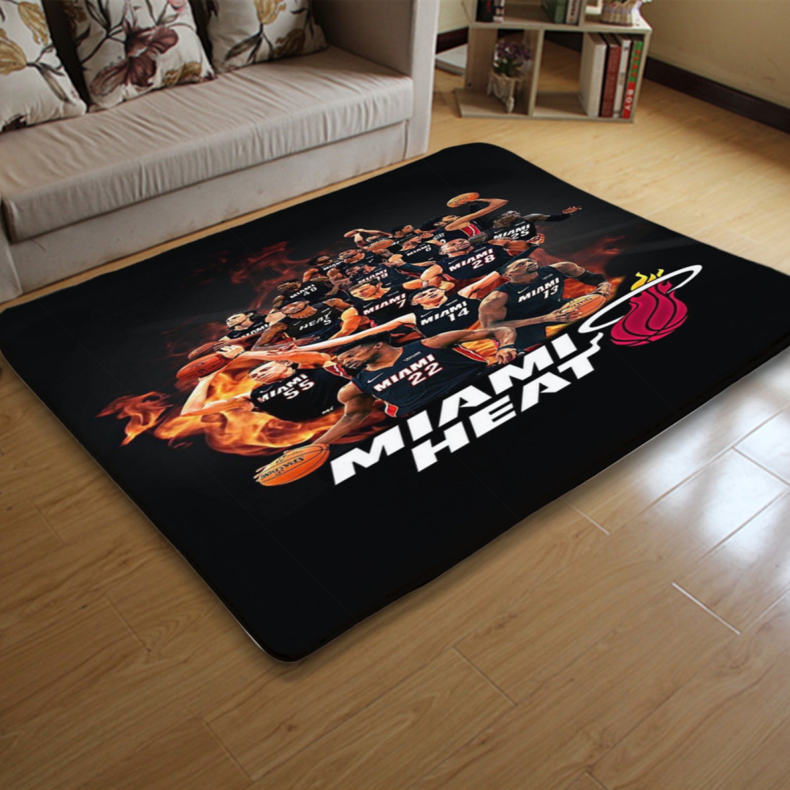 Miami Basketball Heat Carpet Living Room Bedroom Mats Kitchen Bathroom Rugs