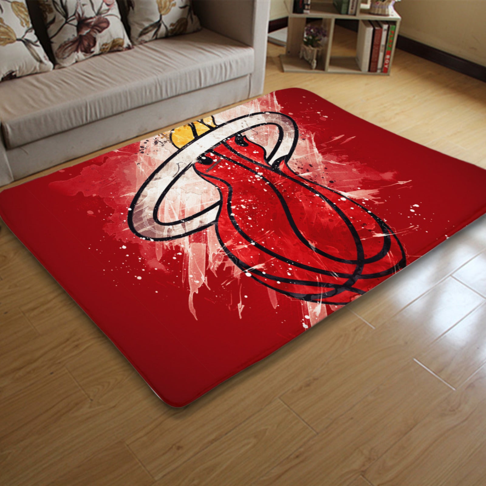 Miami Basketball Heat Carpet Living Room Bedroom Mats Kitchen Bathroom Rugs