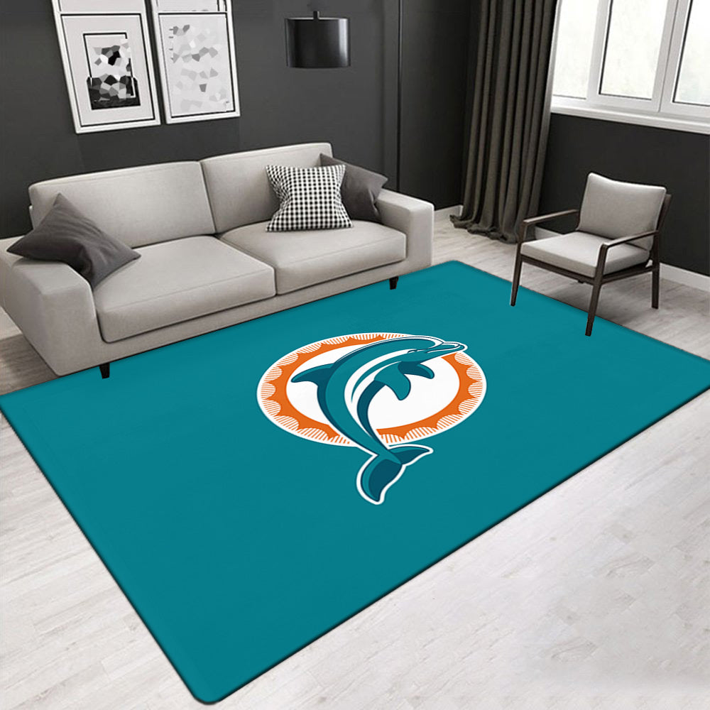 Miami Dolphins Football Team Carpet Living Room Bedroom Mats Kitchen Bathroom Rugs