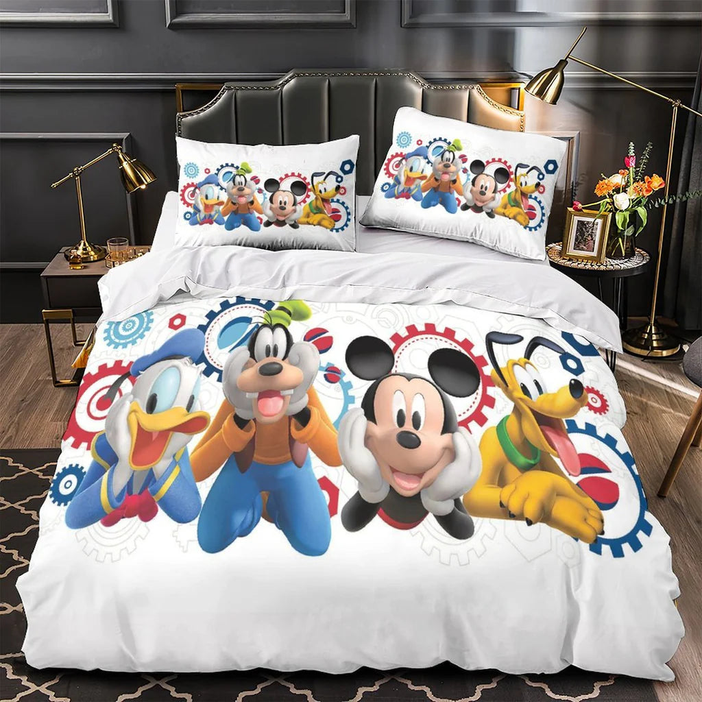 Mickey Mouse Duvet Cover Quilt Case Pillowcase Bedding Set Without Filler