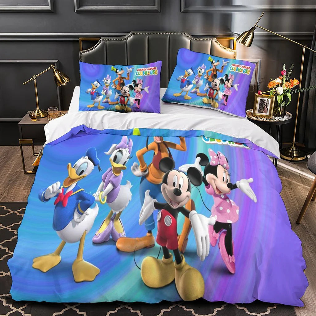 Mickey Mouse Duvet Cover Quilt Case Pillowcase Bedding Set Without Filler