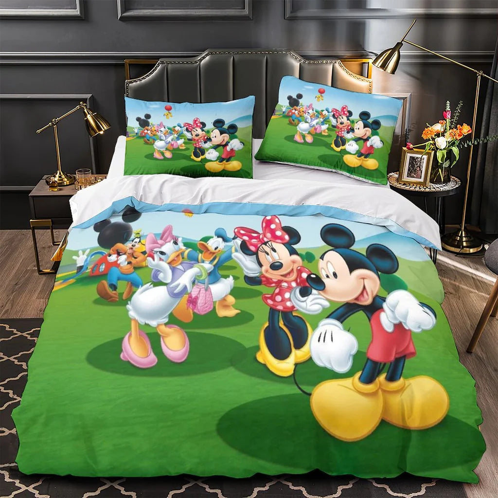 Mickey Mouse Duvet Cover Quilt Case Pillowcase Bedding Set Without Filler