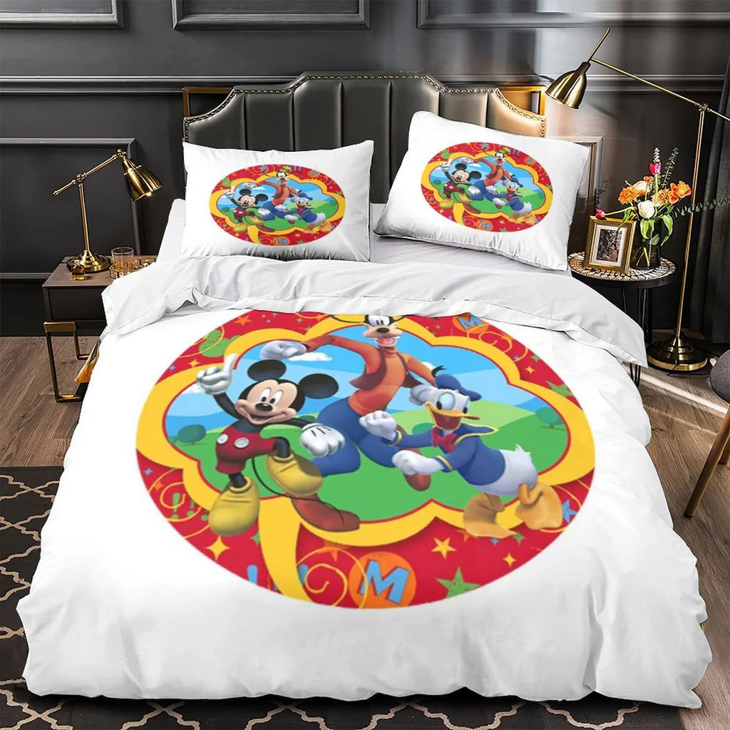Mickey Mouse Duvet Cover Quilt Case Pillowcase Bedding Set Without Filler