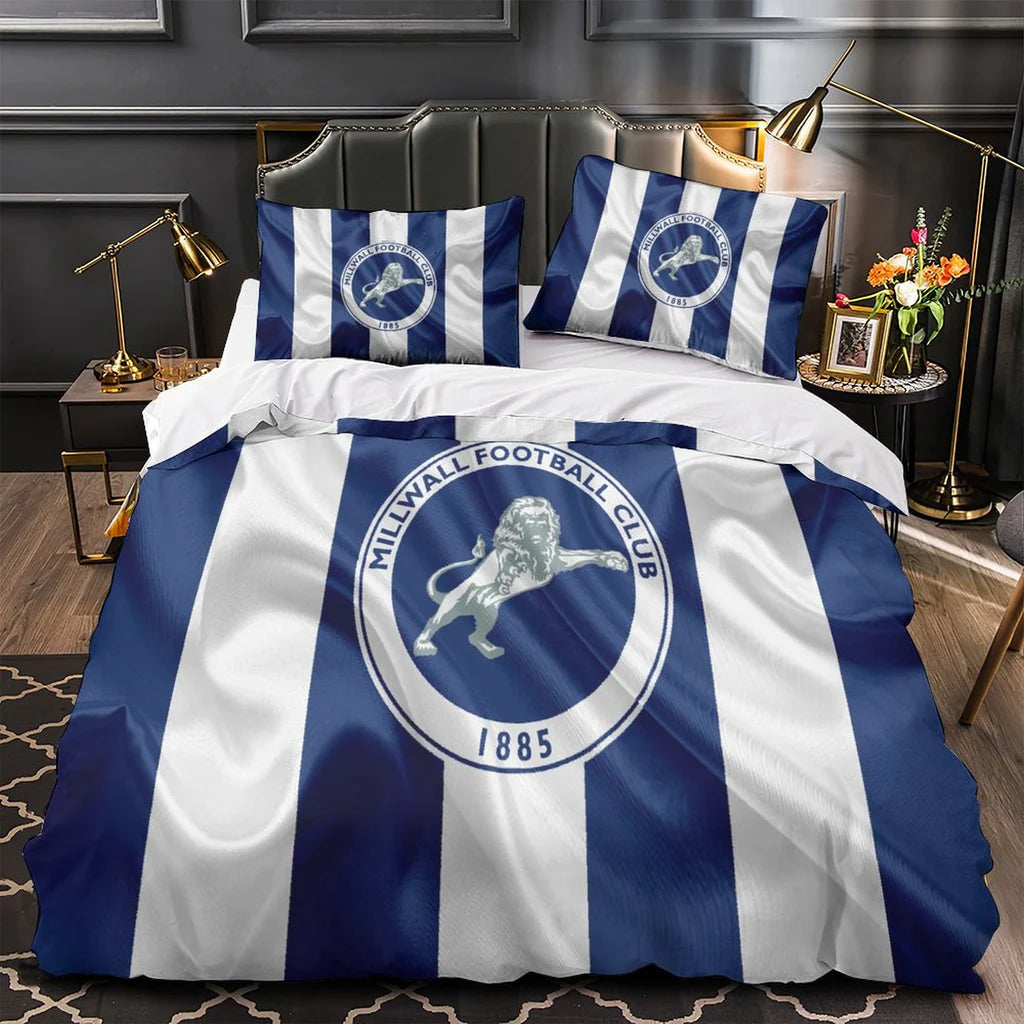 Millwall FC Duvet Cover Quilt Case Pillowcase Bedding Set Without Filler