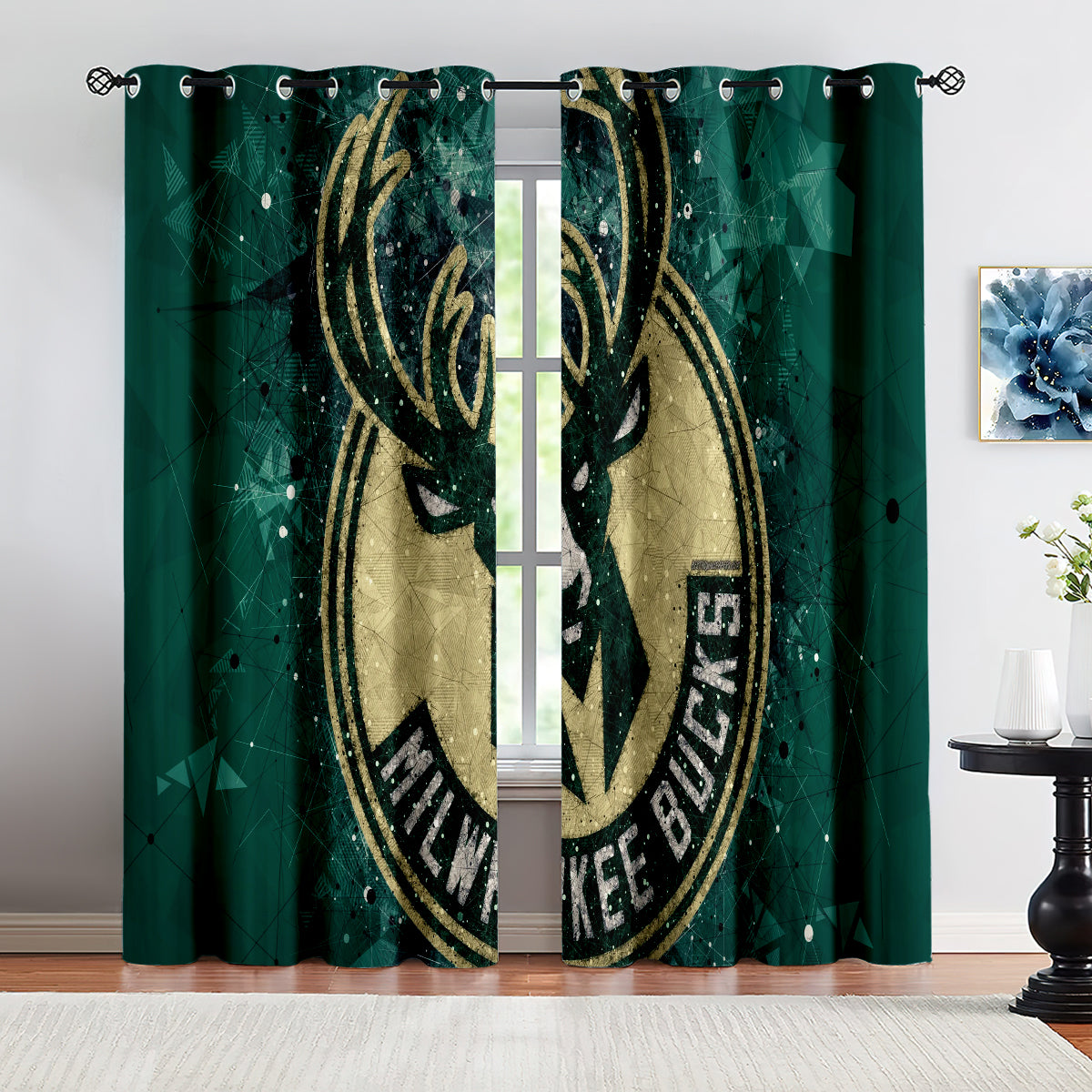 Milwaukee Basketball Bucks Blackout Curtains Drapes For Window Treatment Set