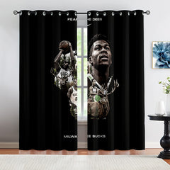 Milwaukee Basketball Bucks Blackout Curtains Drapes For Window Treatment Set