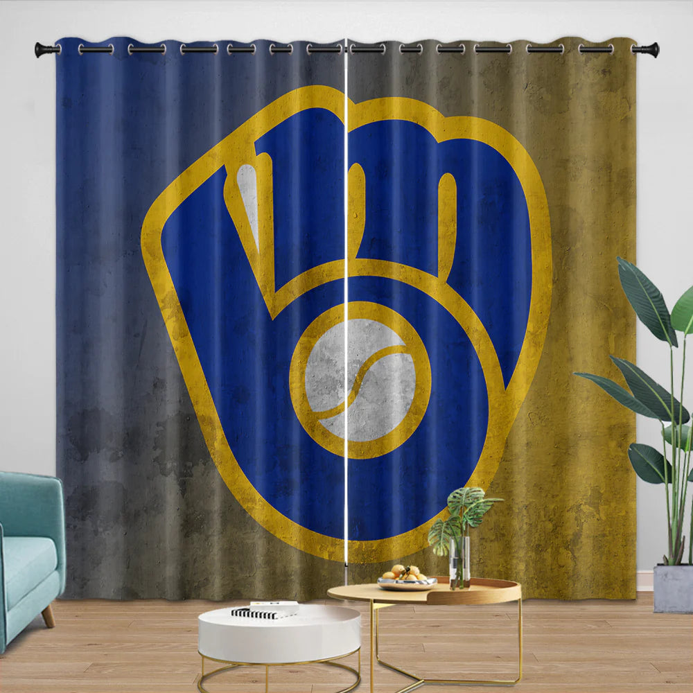 Milwaukee Brewers Blackout Curtain for Living Room Bedroom Window Treatment
