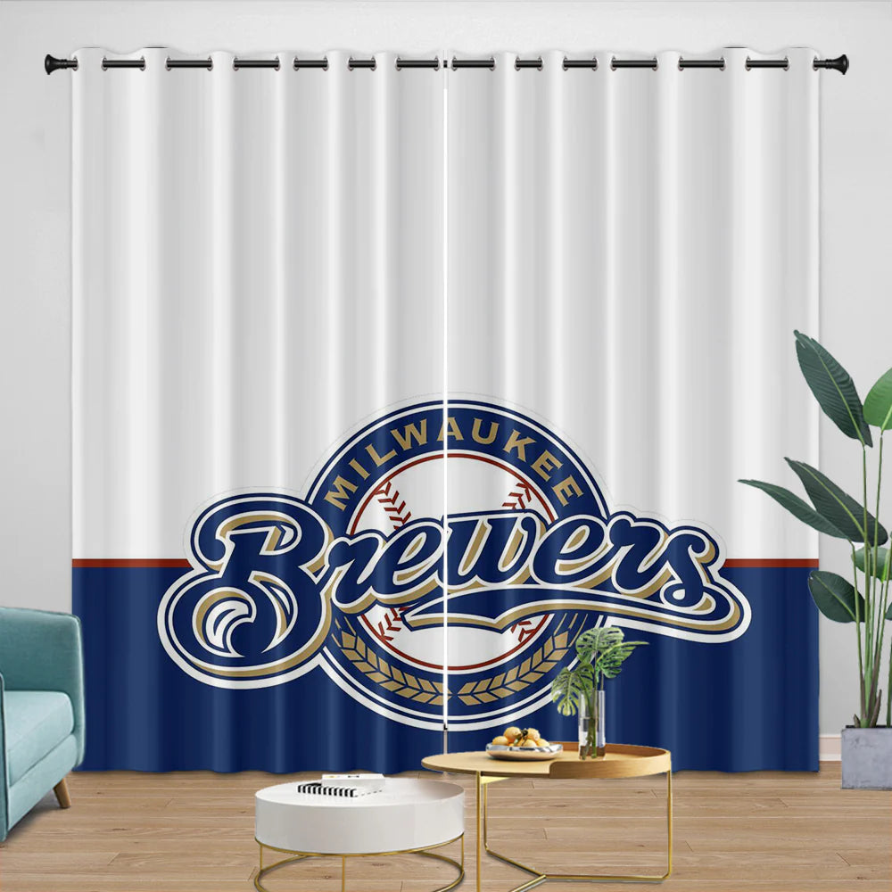 Milwaukee Brewers Blackout Curtain for Living Room Bedroom Window Treatment