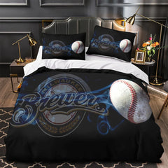 Milwaukee Brewers Duvet Cover Quilt Case Pillowcase Bedding Set Without Filler