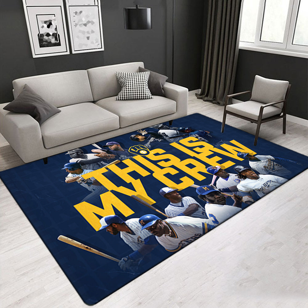 Milwaukee Brewers Carpet Living Room Bedroom Mats Kitchen Bathroom Rugs