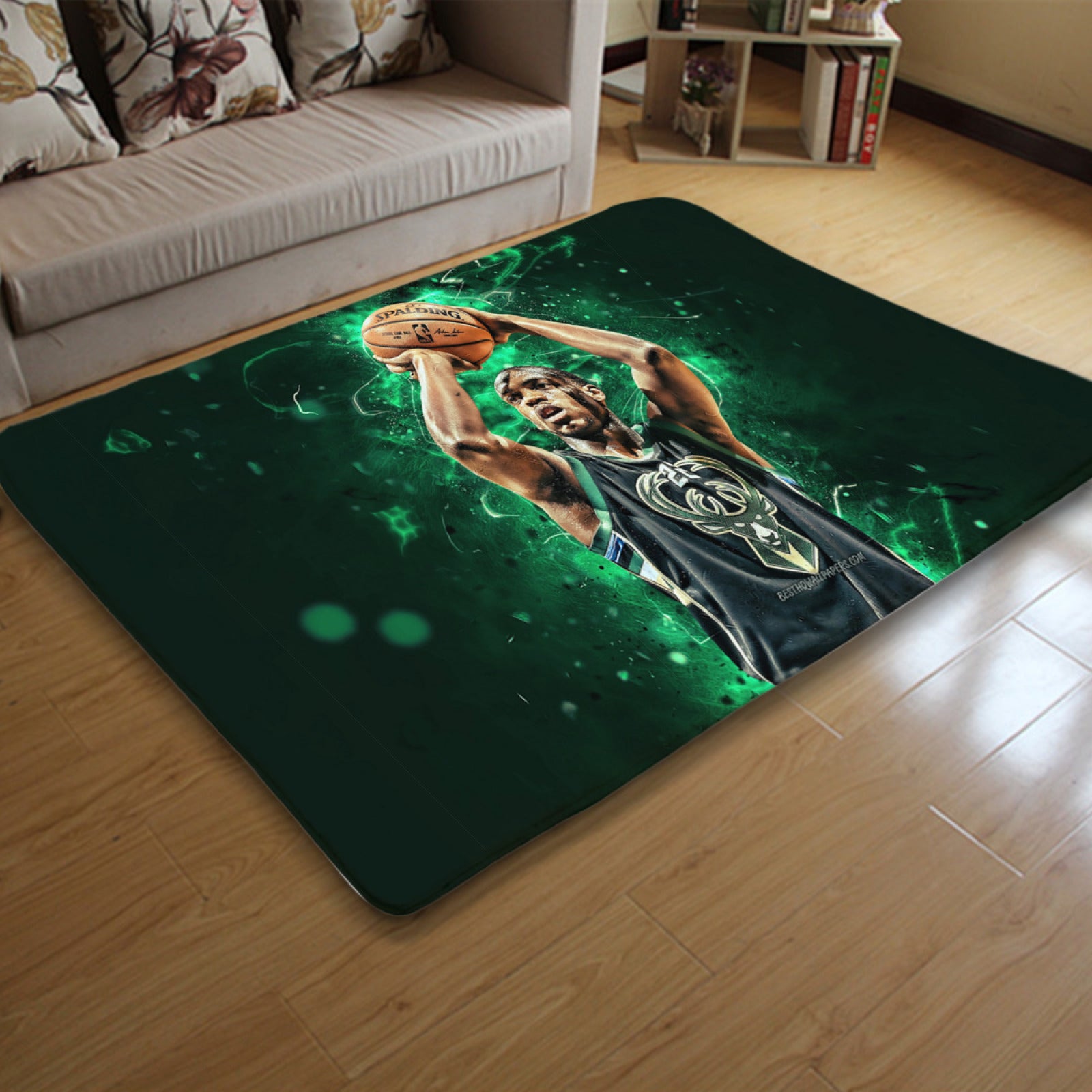 Milwaukee Basketball Bucks Carpet Living Room Bedroom Mats Kitchen Bathroom Rugs