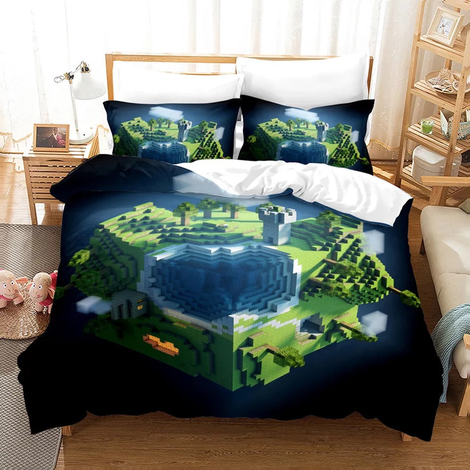 Minecraft  Duvet Cover Quilt Cover Pillowcase Bedding Set Bedroom Decor