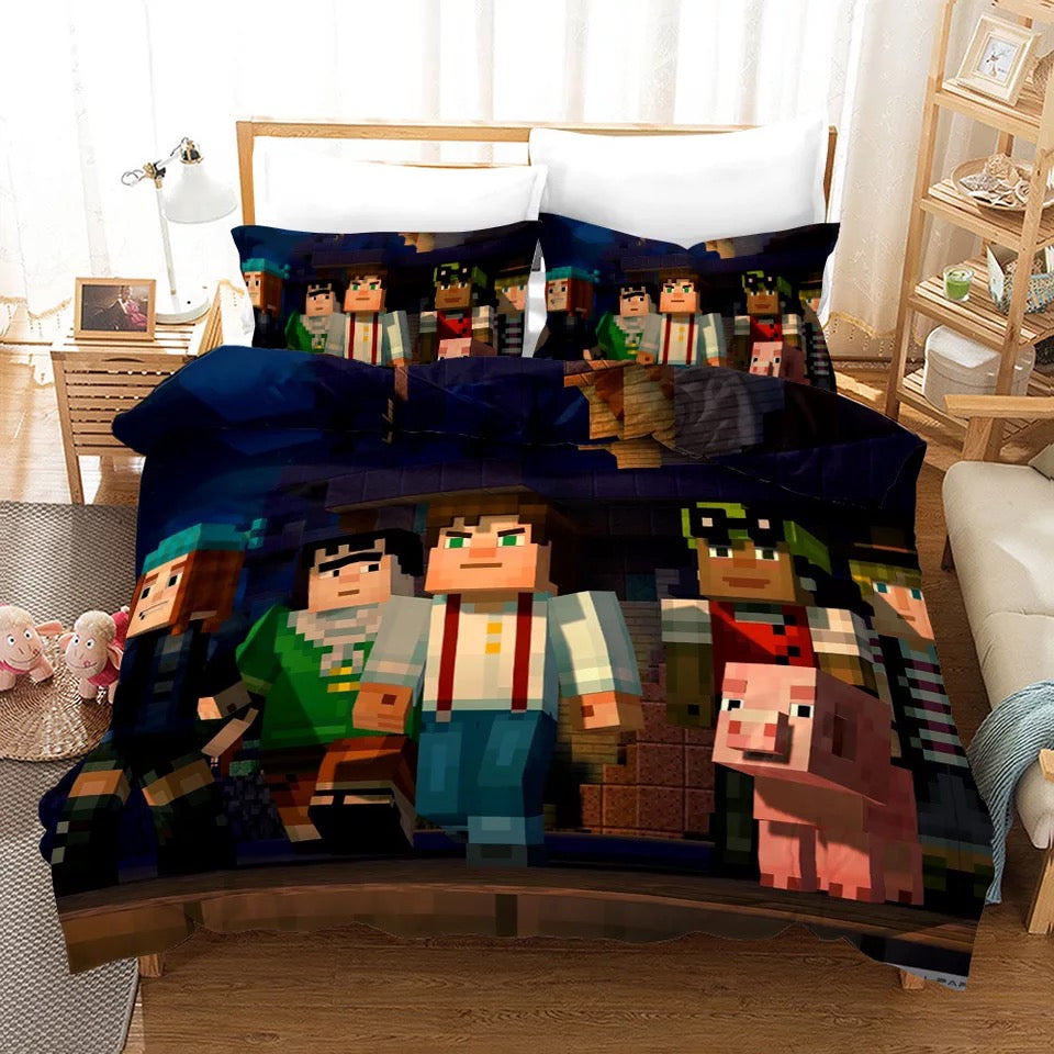 Minecraft  Duvet Cover Quilt Cover Pillowcase Bedding Set Bedroom Decor