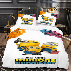 Minions & Monsters Duvet Cover Quilt Case Pillowcase Bedding Set Without Filler
