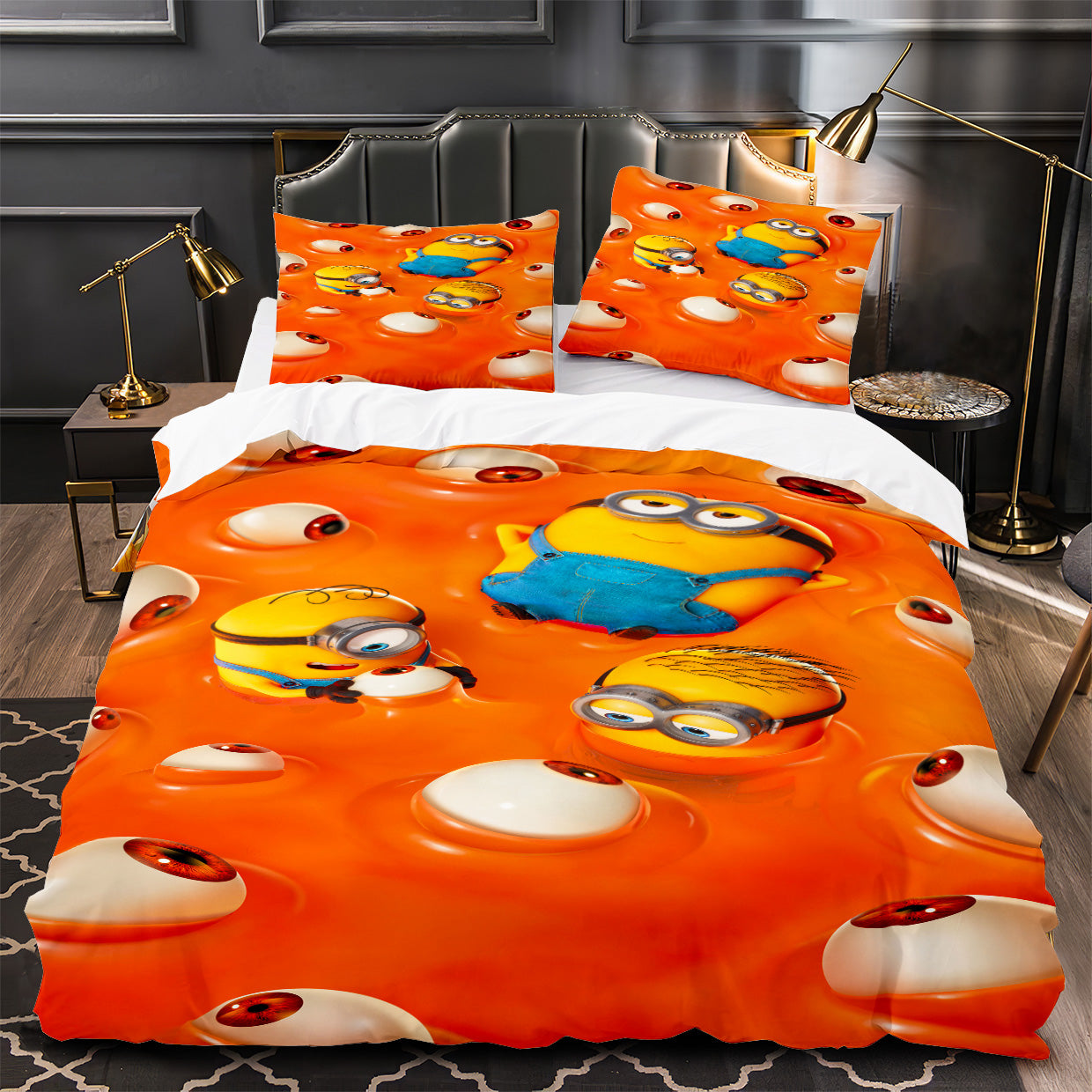 Minions & Monsters Duvet Cover Quilt Case Pillowcase Bedding Set Without Filler