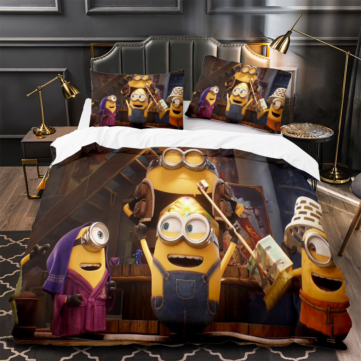 Minions & Monsters Duvet Cover Quilt Case Pillowcase Bedding Set Without Filler