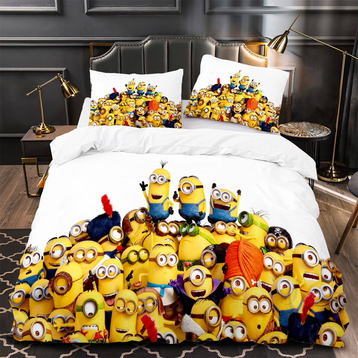 Minions & Monsters Duvet Cover Quilt Case Pillowcase Bedding Set Without Filler