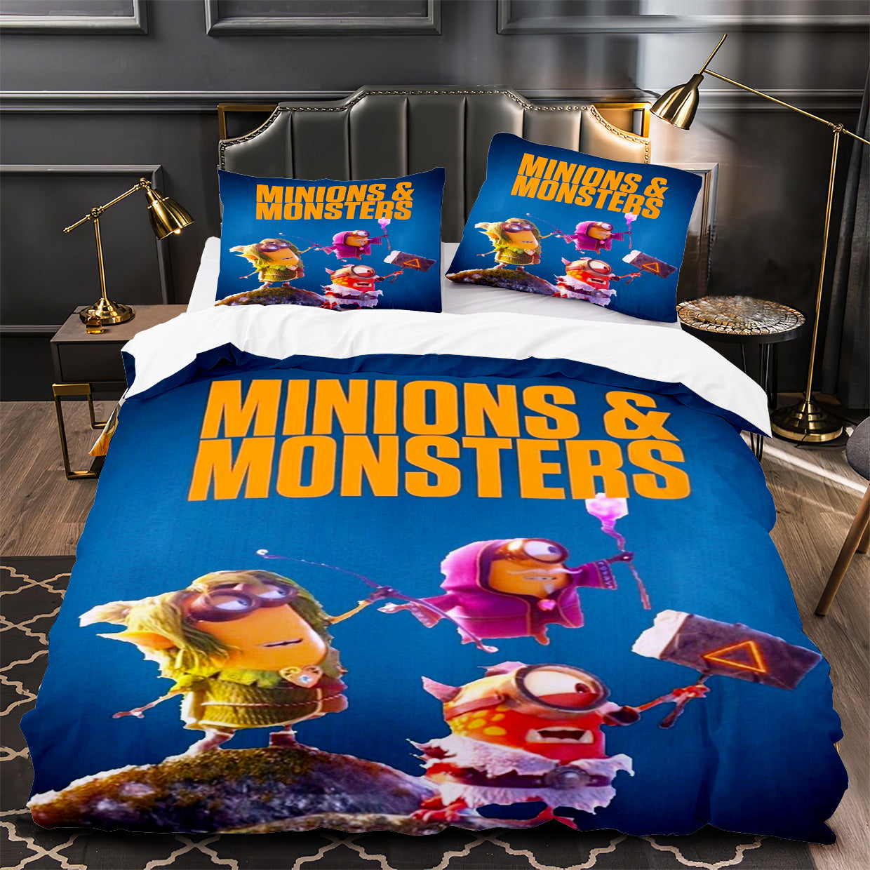 Minions & Monsters Duvet Cover Quilt Case Pillowcase Bedding Set Without Filler