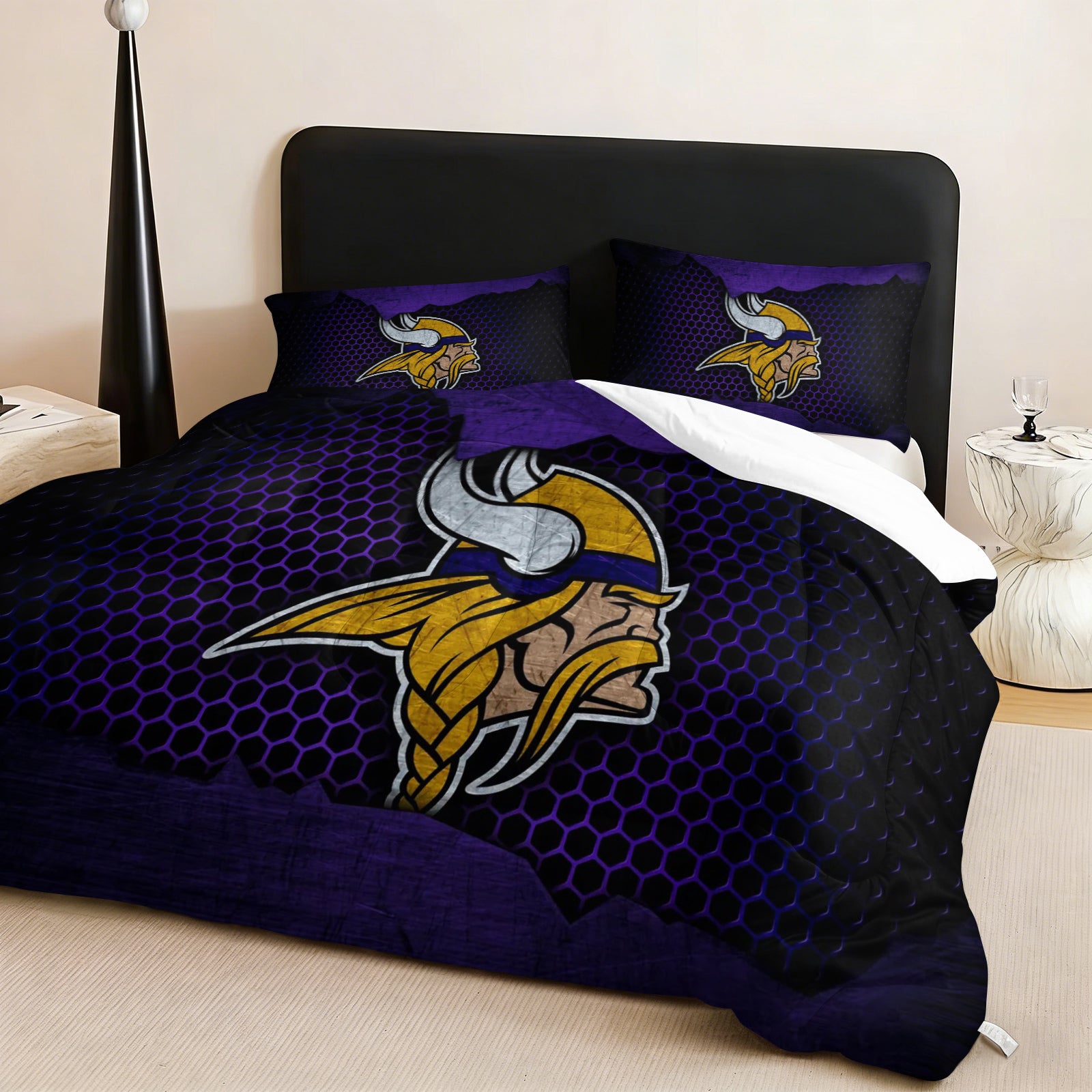 Minnesota Vikings Comforter Pillowcase Sets Blanket All Season Reversible Quilted Duvet