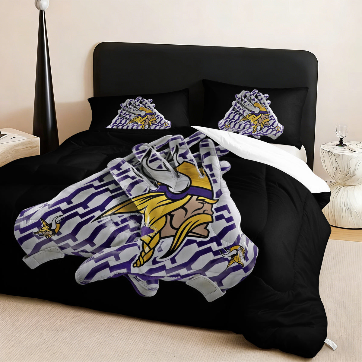 Minnesota Vikings Comforter Pillowcase Sets Blanket All Season Reversible Quilted Duvet
