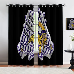 Minnesota Vikings Blackout Curtains Drapes For Window Treatment Set