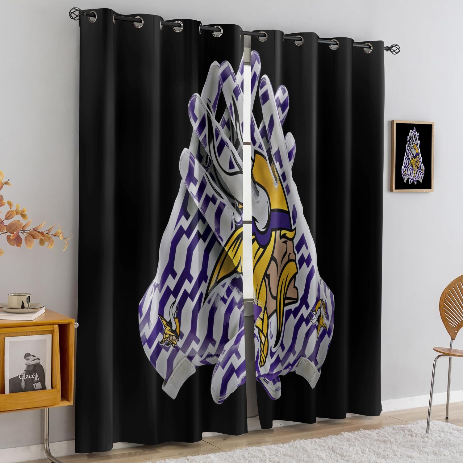 Minnesota Vikings Blackout Curtains Drapes For Window Treatment Set