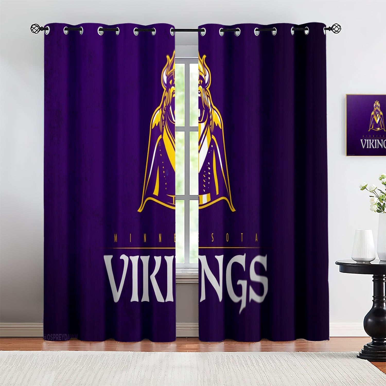Minnesota Vikings Blackout Curtains Drapes For Window Treatment Set