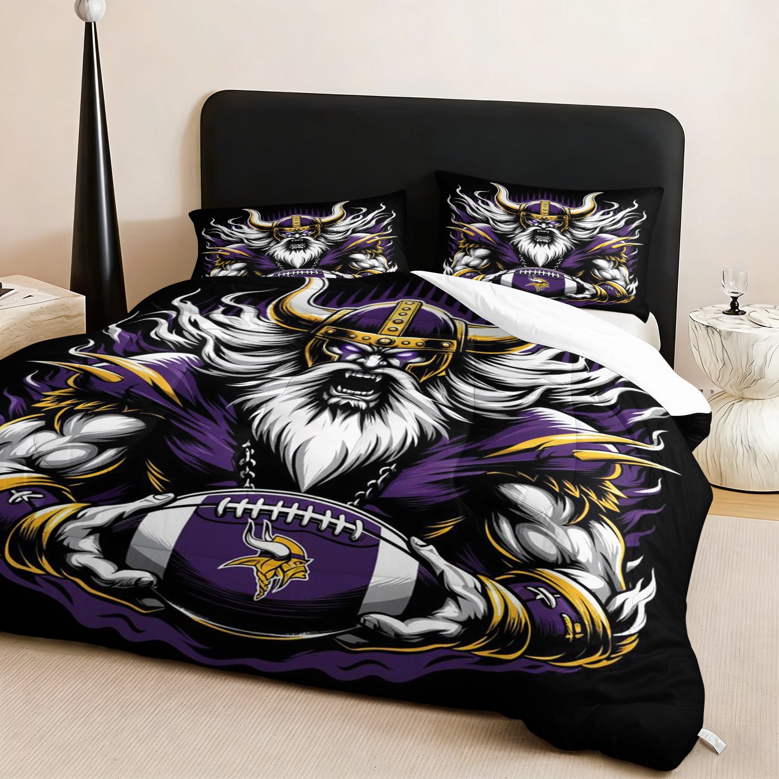 Minnesota Vikings Comforter Pillowcase Sets Blanket All Season Reversible Quilted Duvet