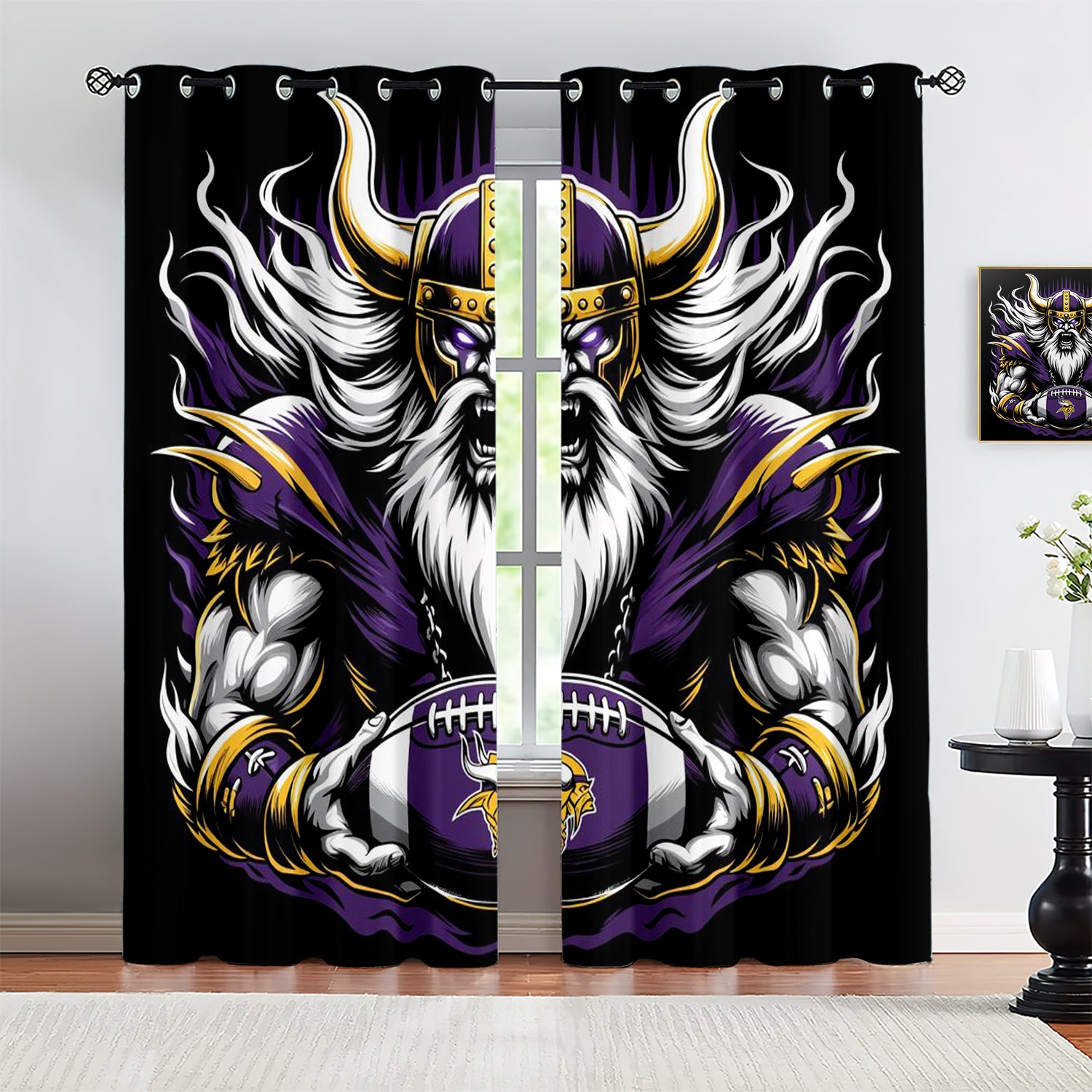 Minnesota Vikings Blackout Curtains Drapes For Window Treatment Set