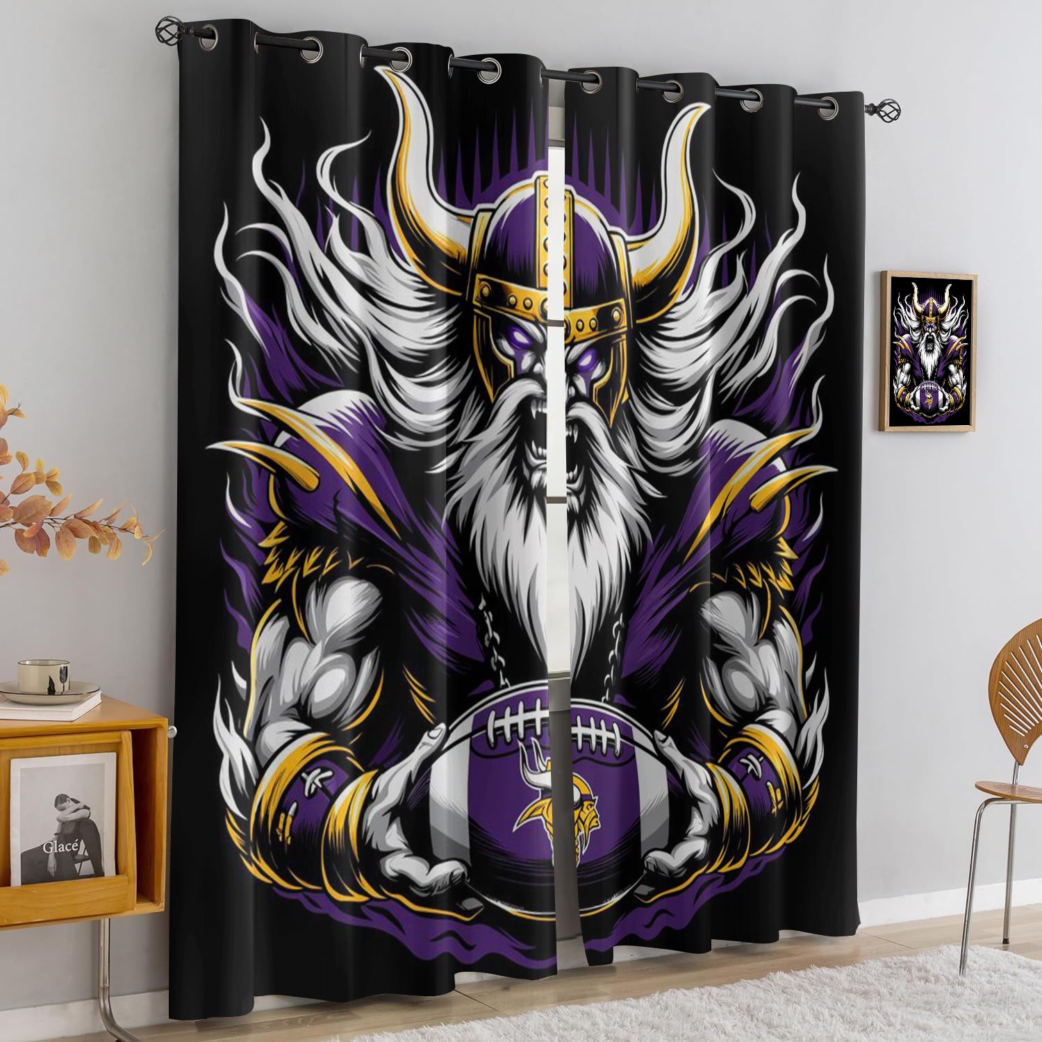 Minnesota Vikings Blackout Curtains Drapes For Window Treatment Set