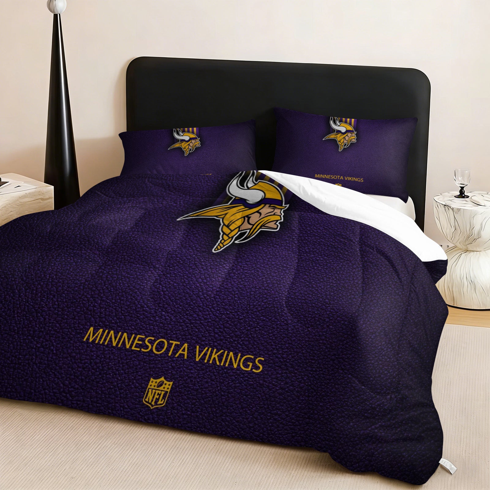 Minnesota Vikings Comforter Pillowcase Sets Blanket All Season Reversible Quilted Duvet