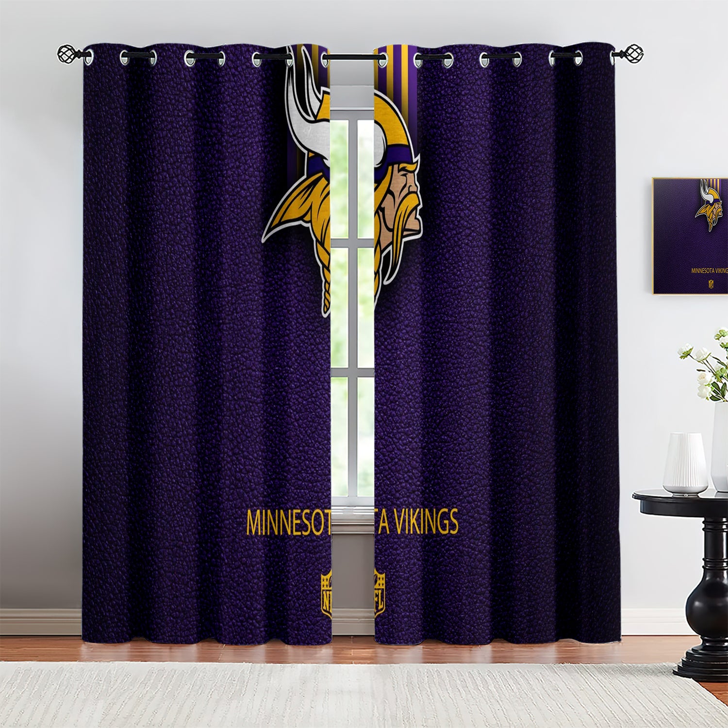 Minnesota Vikings Blackout Curtains Drapes For Window Treatment Set