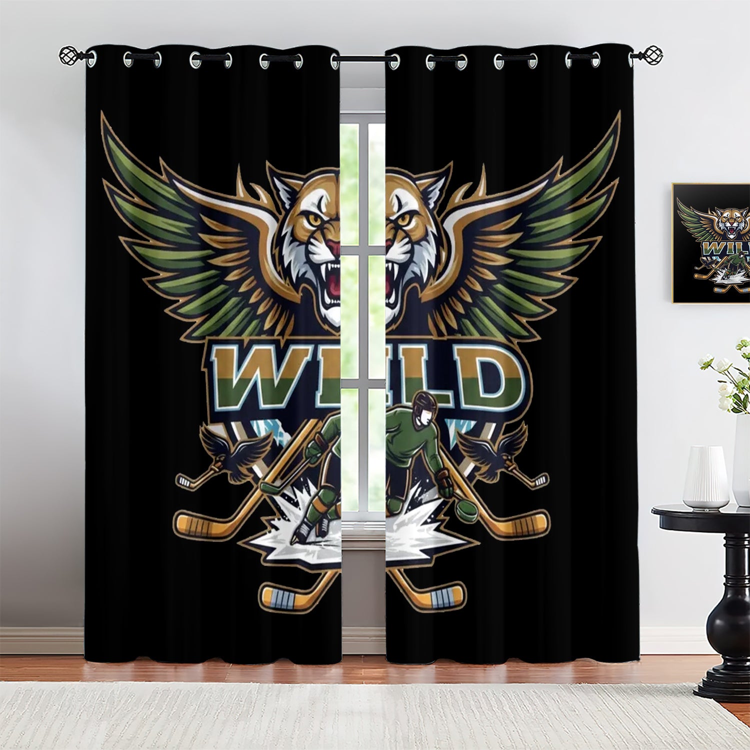 Minnesota Wild Blackout Curtains Drapes For Window Treatment Set
