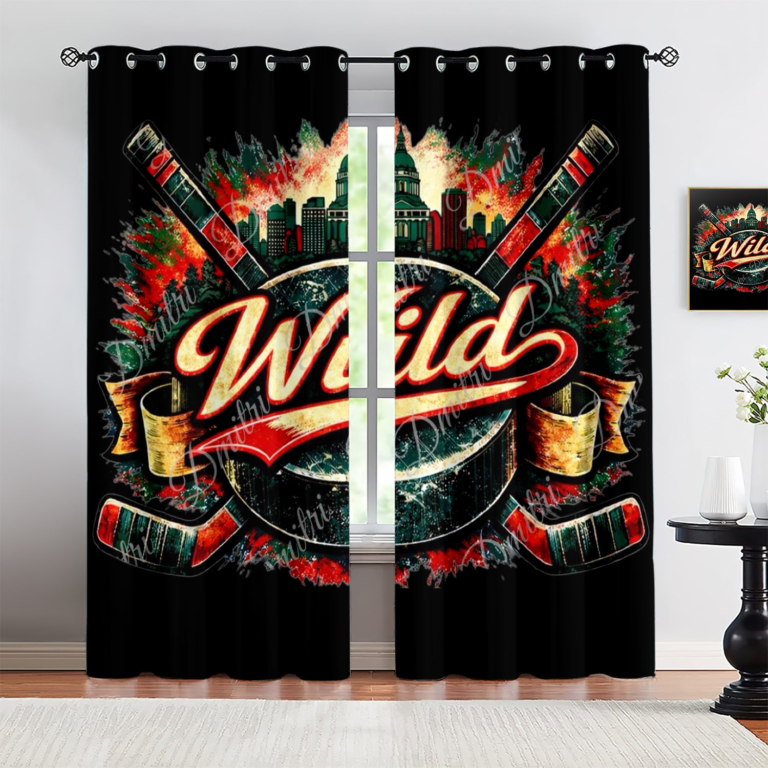 Minnesota Wild Blackout Curtains Drapes For Window Treatment Set