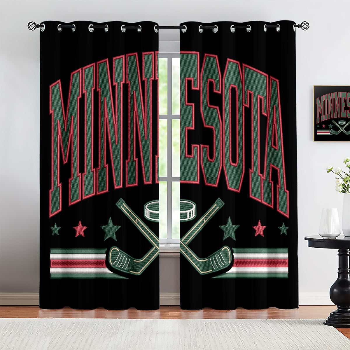 Minnesota Wild Blackout Curtains Drapes For Window Treatment Set