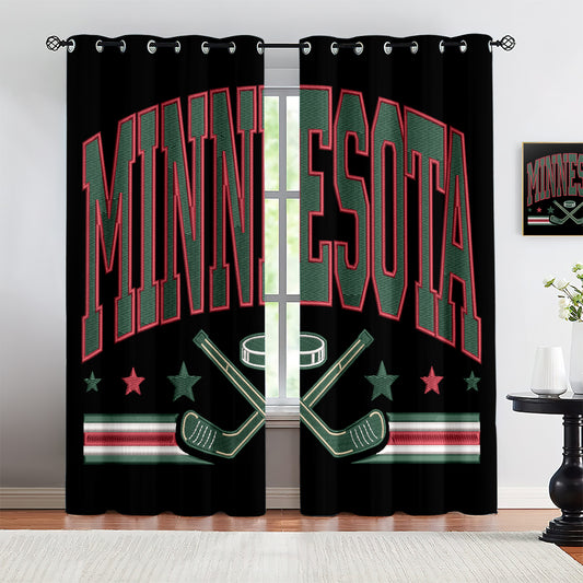 Minnesota Wild Blackout Curtains Drapes For Window Treatment Set 1500