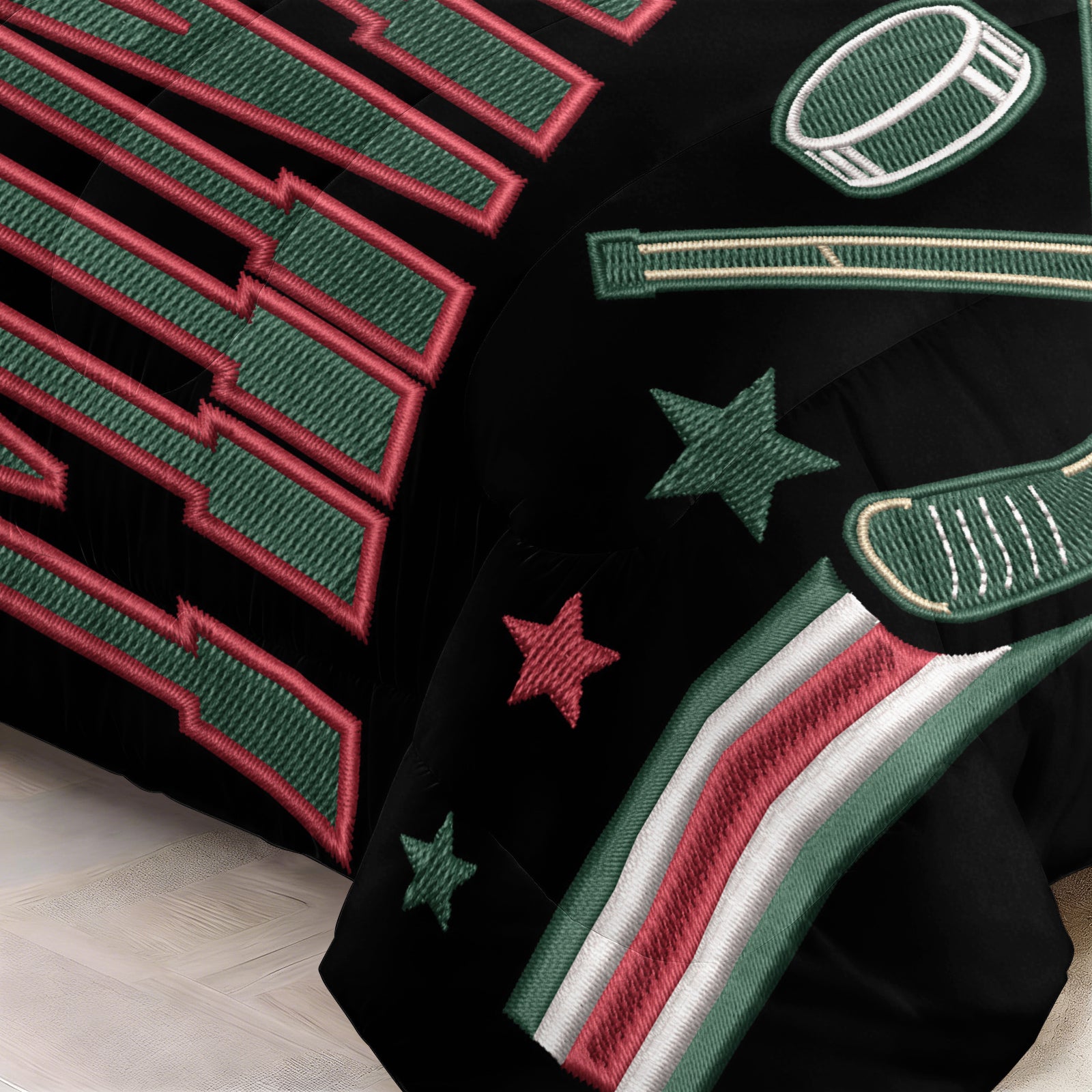 Minnesota Wild Hockey League Comforter Pillowcase Sets Blanket All Season Reversible Quilted Duvet