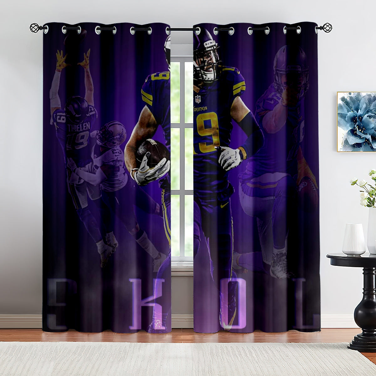 Minnesota Vikings Football Team Blackout Curtains Drapes For Window Treatment Set