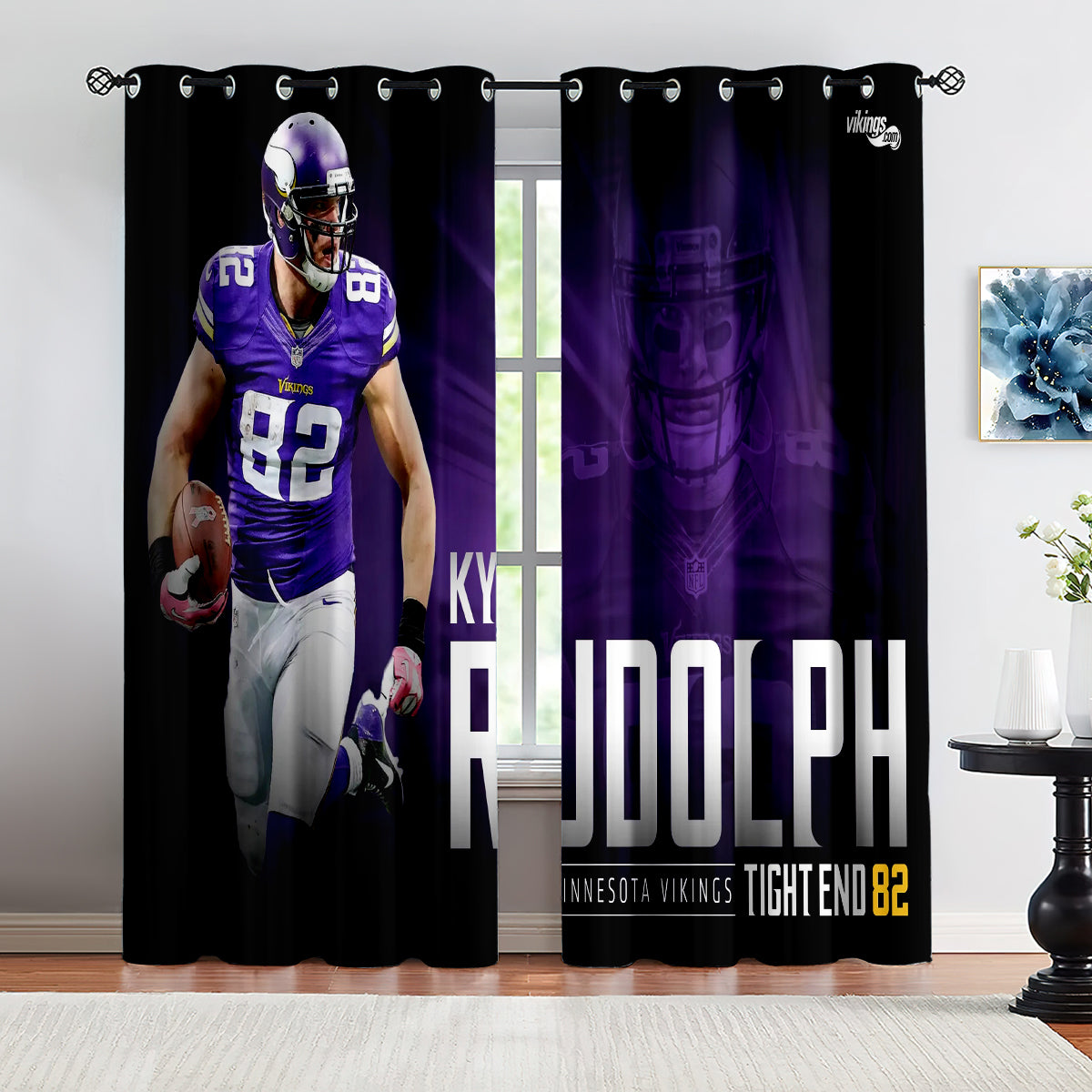 Minnesota Vikings Football Team Blackout Curtains Drapes For Window Treatment Set