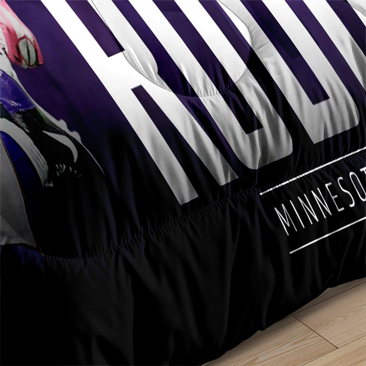 Minnesota Vikings Football Team Comforter Pillowcase Sets Blanket All Season Reversible Quilted Duvet