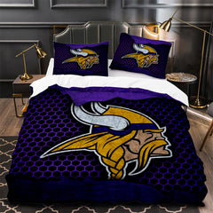 Minnesota Vikings Football Duvet Cover Quilt Case Pillowcase Bedding Set Without Filler
