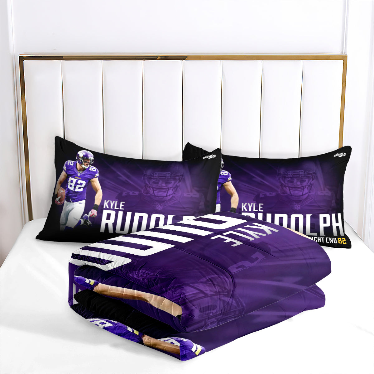 Minnesota Vikings Football Team Comforter Pillowcase Sets Blanket All Season Reversible Quilted Duvet