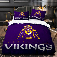 Minnesota Vikings Football Duvet Cover Quilt Case Pillowcase Bedding Set Without Filler