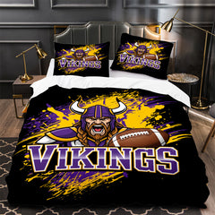 Minnesota Vikings Football Duvet Cover Quilt Case Pillowcase Bedding Set Without Filler