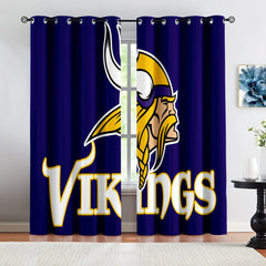 Minnesota Vikings Football Team Blackout Curtains Drapes For Window Treatment Set